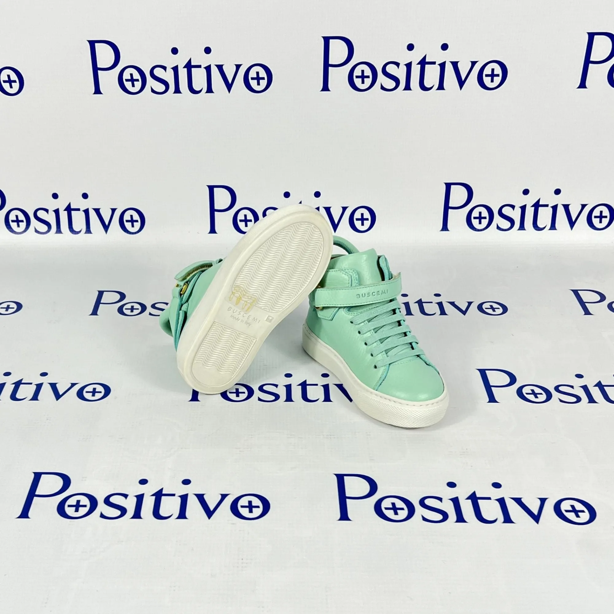 Buscemi 100MM Kid Mint Leather Sneakers