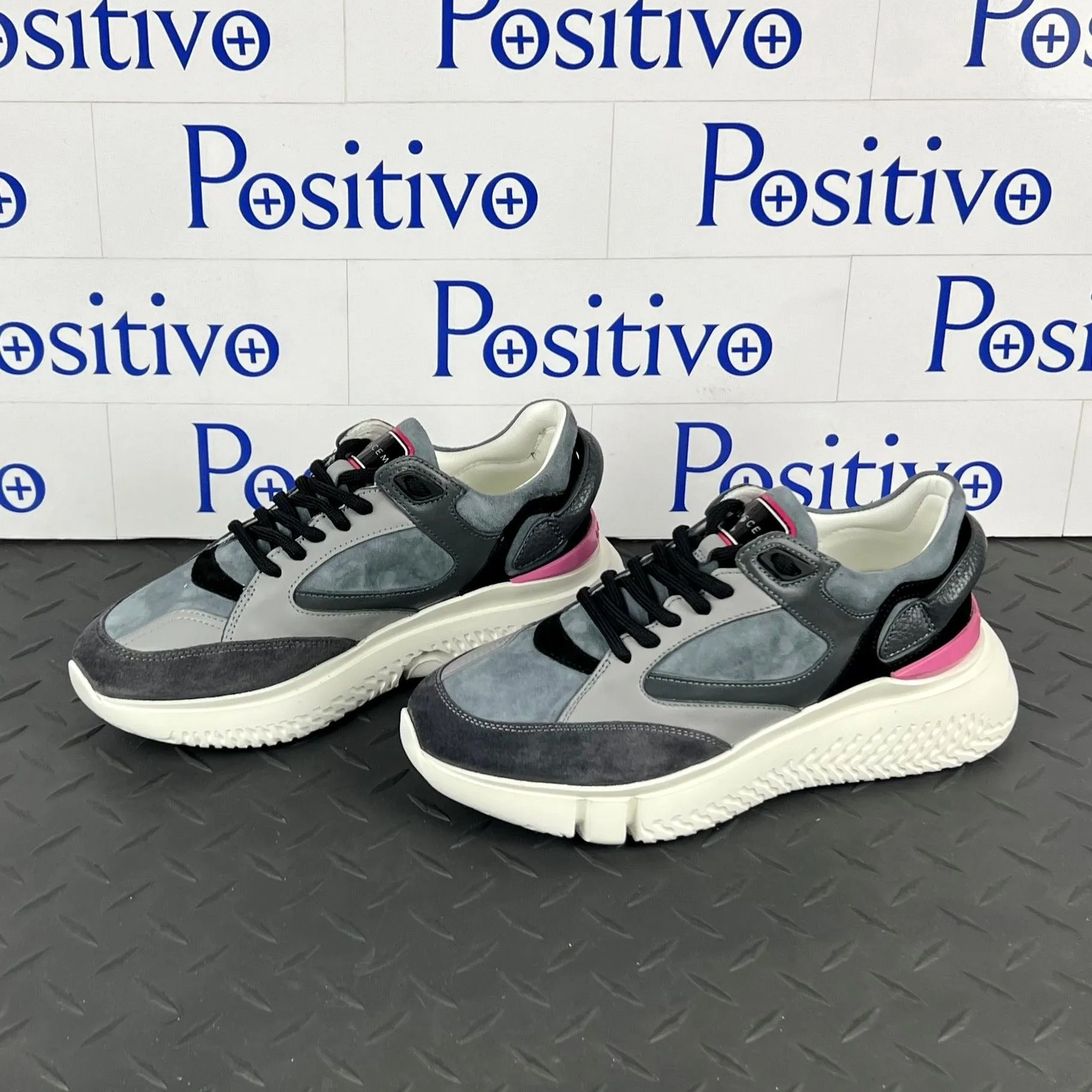 Buscemi Women's Veloce Dark Grey Leather Sneakers SAMPLE