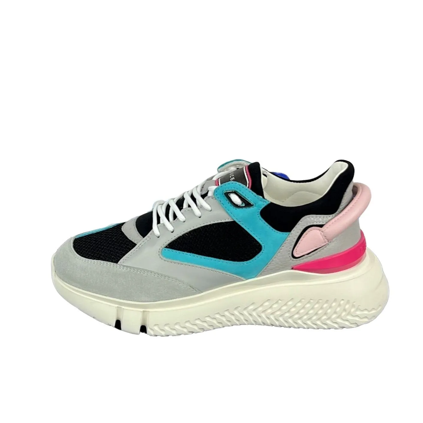Buscemi Women's Veloce Grey Trio Leather Sneakers SAMPLE