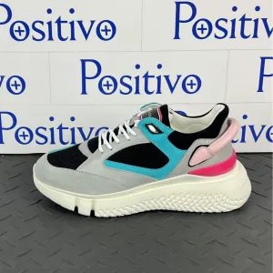 Buscemi Women's Veloce Grey Trio Leather Sneakers SAMPLE
