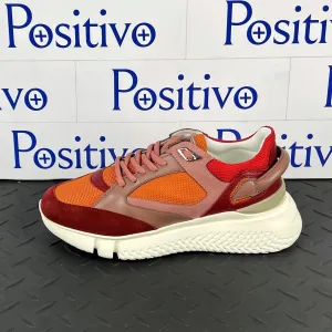 Buscemi Women's Veloce Scarlet/Orange Leather Sneakers SAMPLE