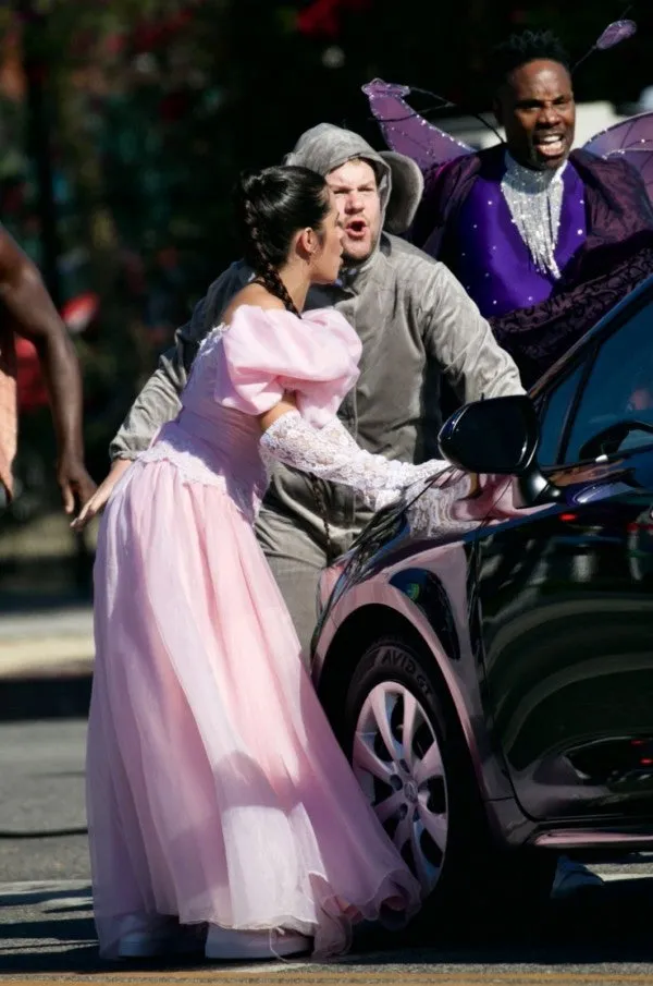 Camila Cabello Pink  Dress  Cinderella Dress Crosswalk Concert with Gloves