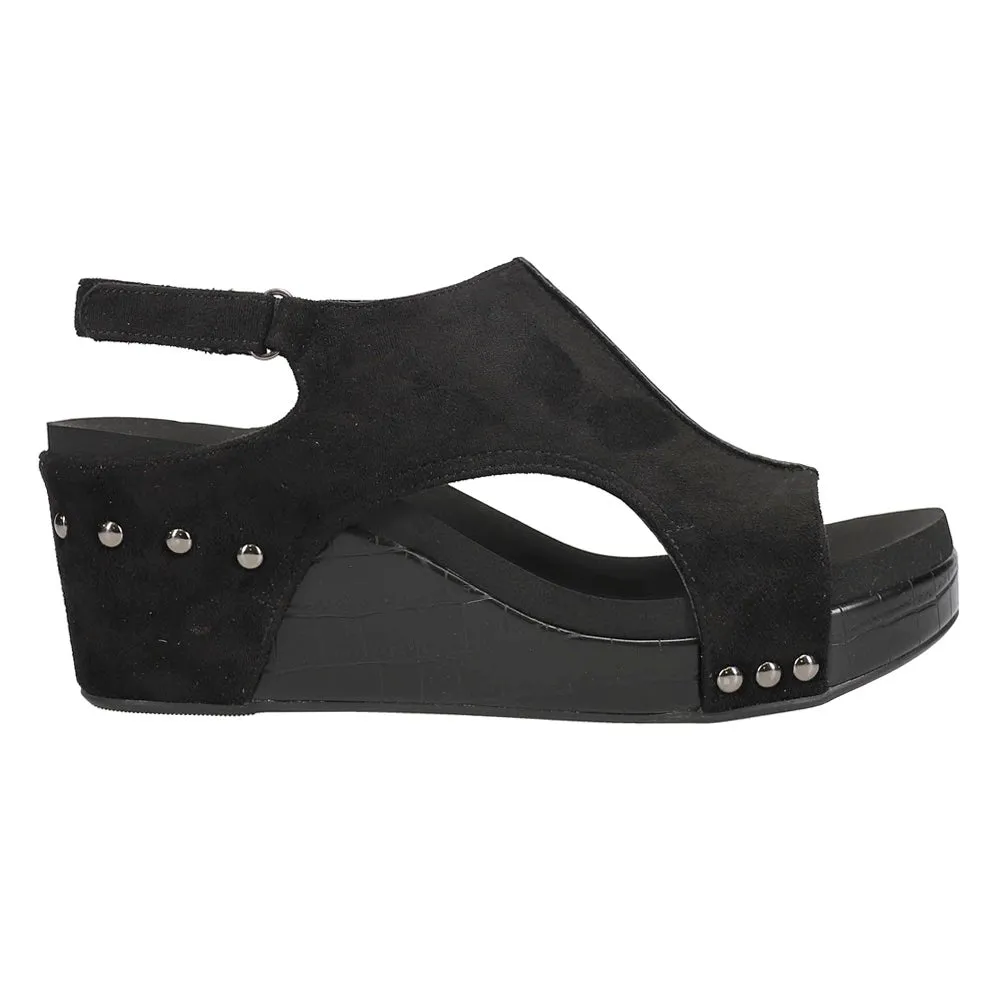 Carley Black Suede Croco
