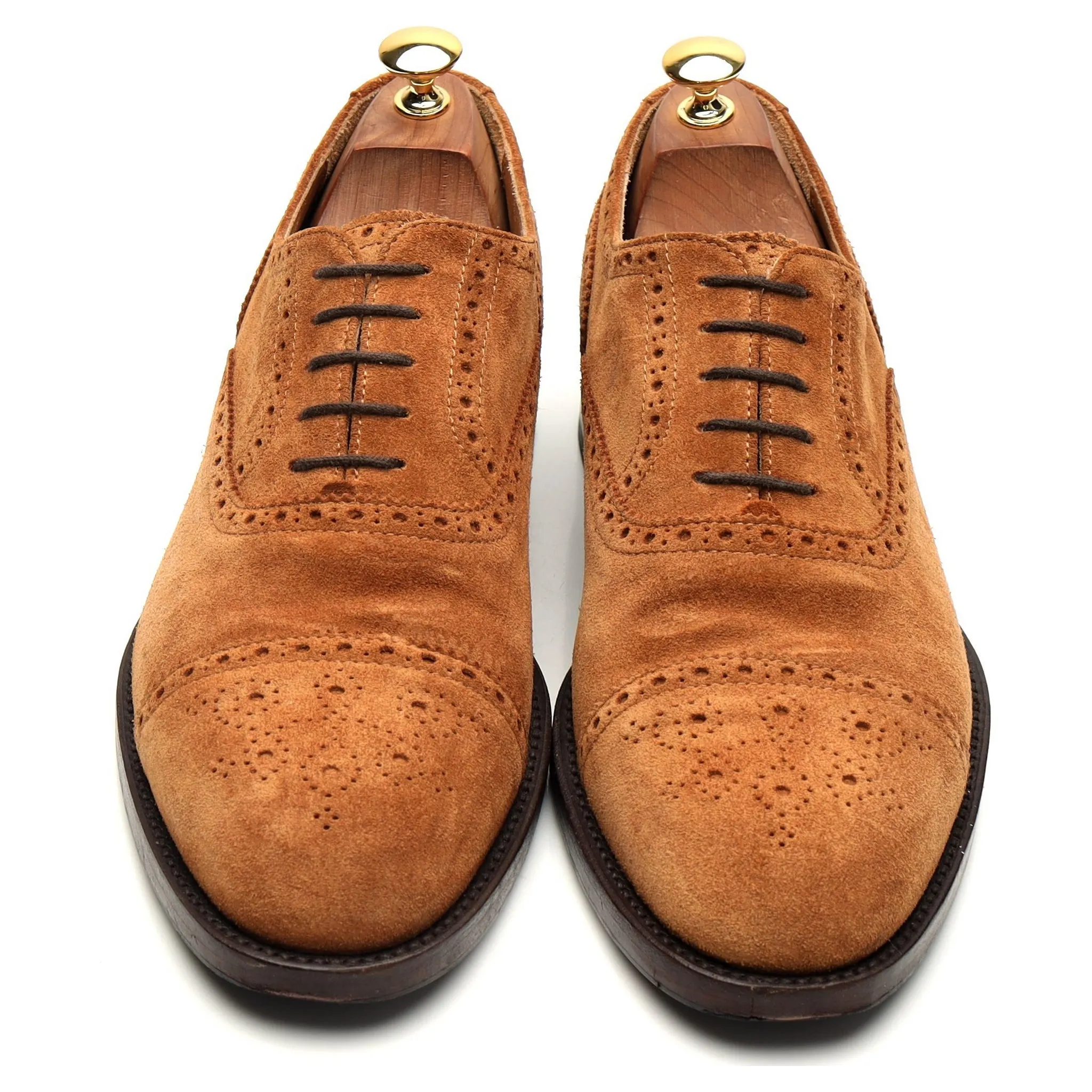 'Cavadent' Tan Brown Suede Oxford Brogue UK 10.5 EU 44.5