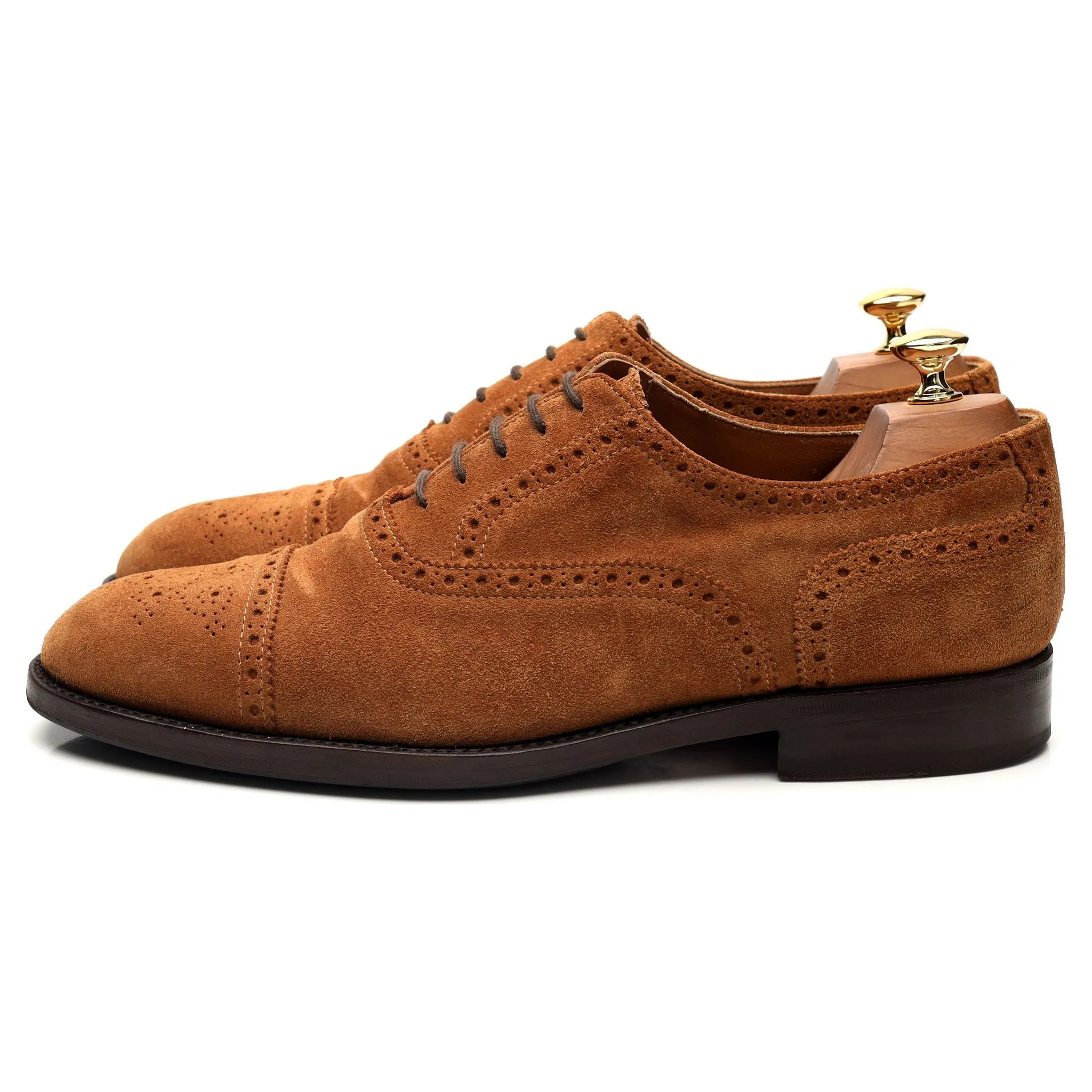 'Cavadent' Tan Brown Suede Oxford Brogue UK 10.5 EU 44.5