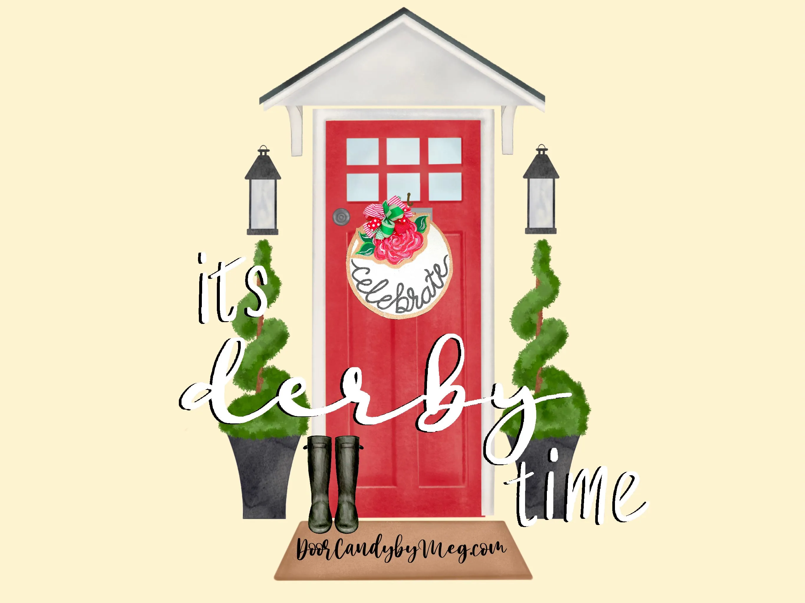 Celebrate Circle Door Hanger with Rose Add On