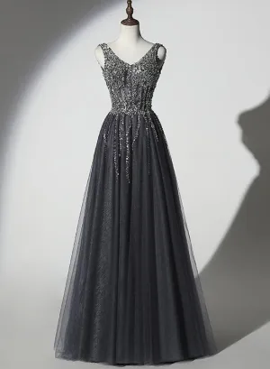 Charming Handmade Party Gown, Grey Formal Dress