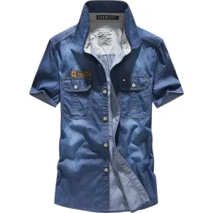 Chemise bleue militaire