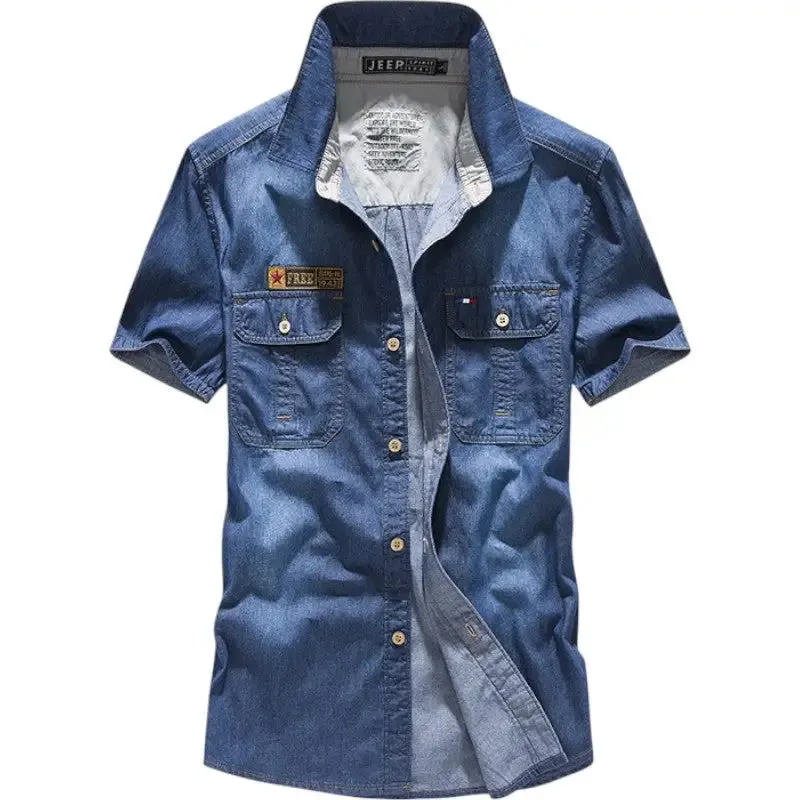 Chemise bleue militaire