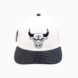 Chicago Bulls NBA Leather Visor Wool Snapback Hat