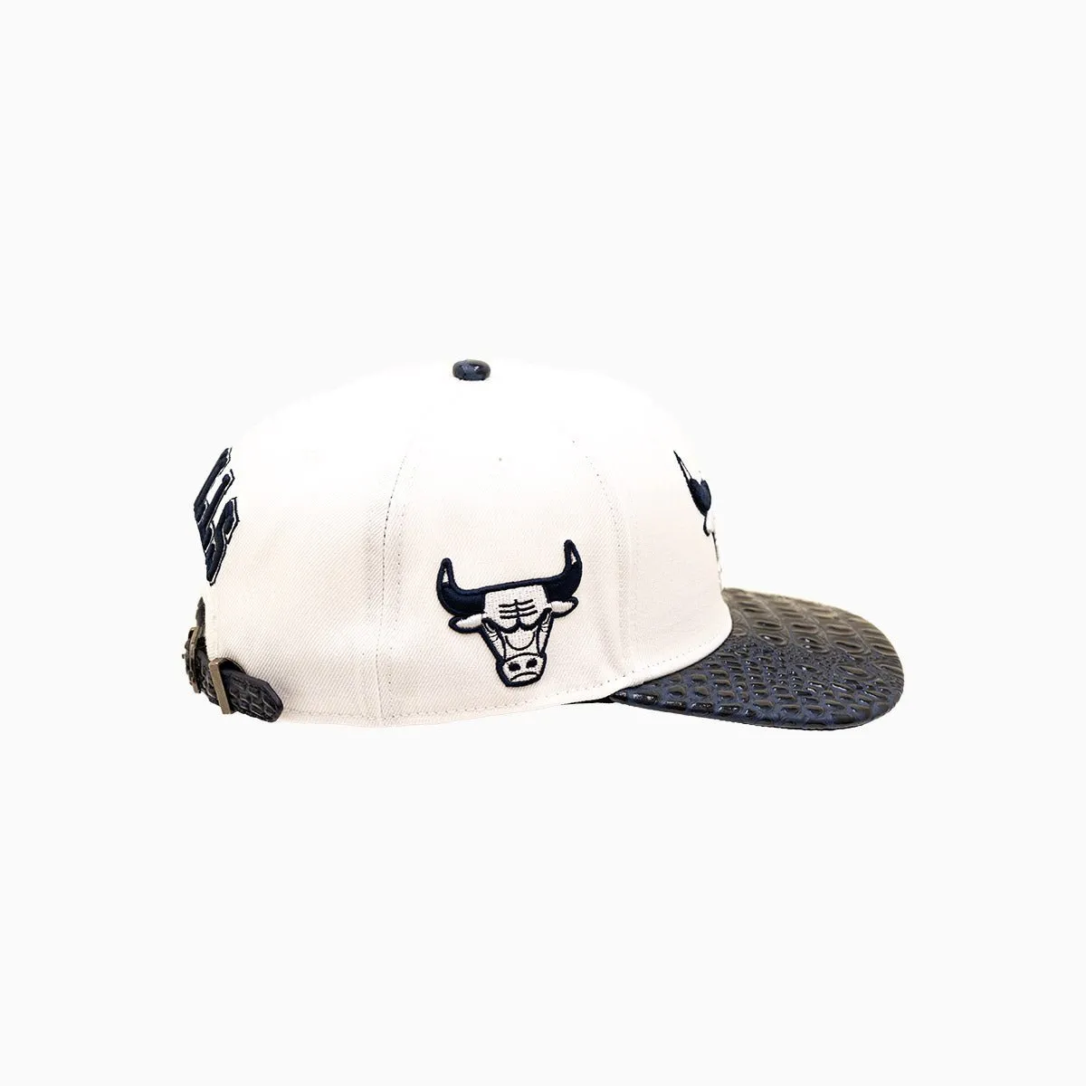 Chicago Bulls NBA Leather Visor Wool Snapback Hat