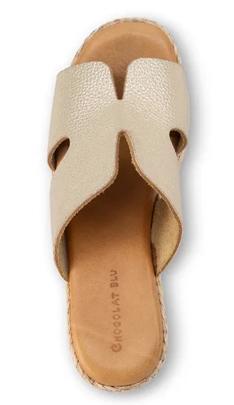 Chocolat Blu Jamie Gold Slides