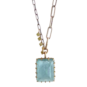 Chunky Aquamarine Diamond Necklace