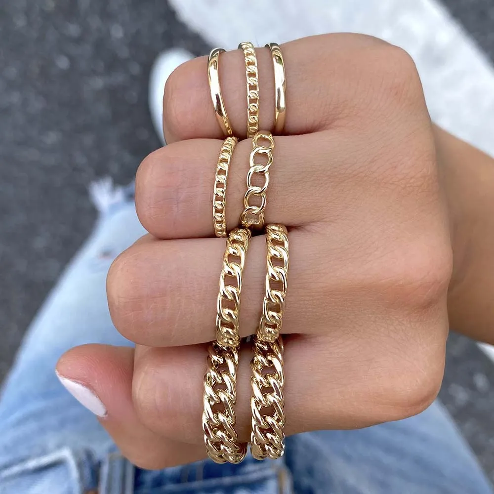 Chunky Cuban Chain Ring 14K