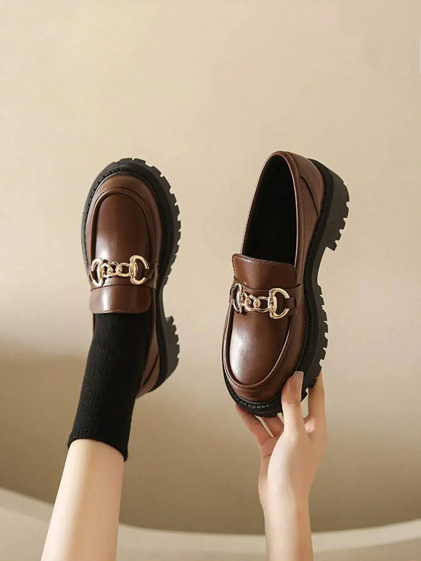 Chunky Heel Loafers With Thickened Sole- FD ⚡