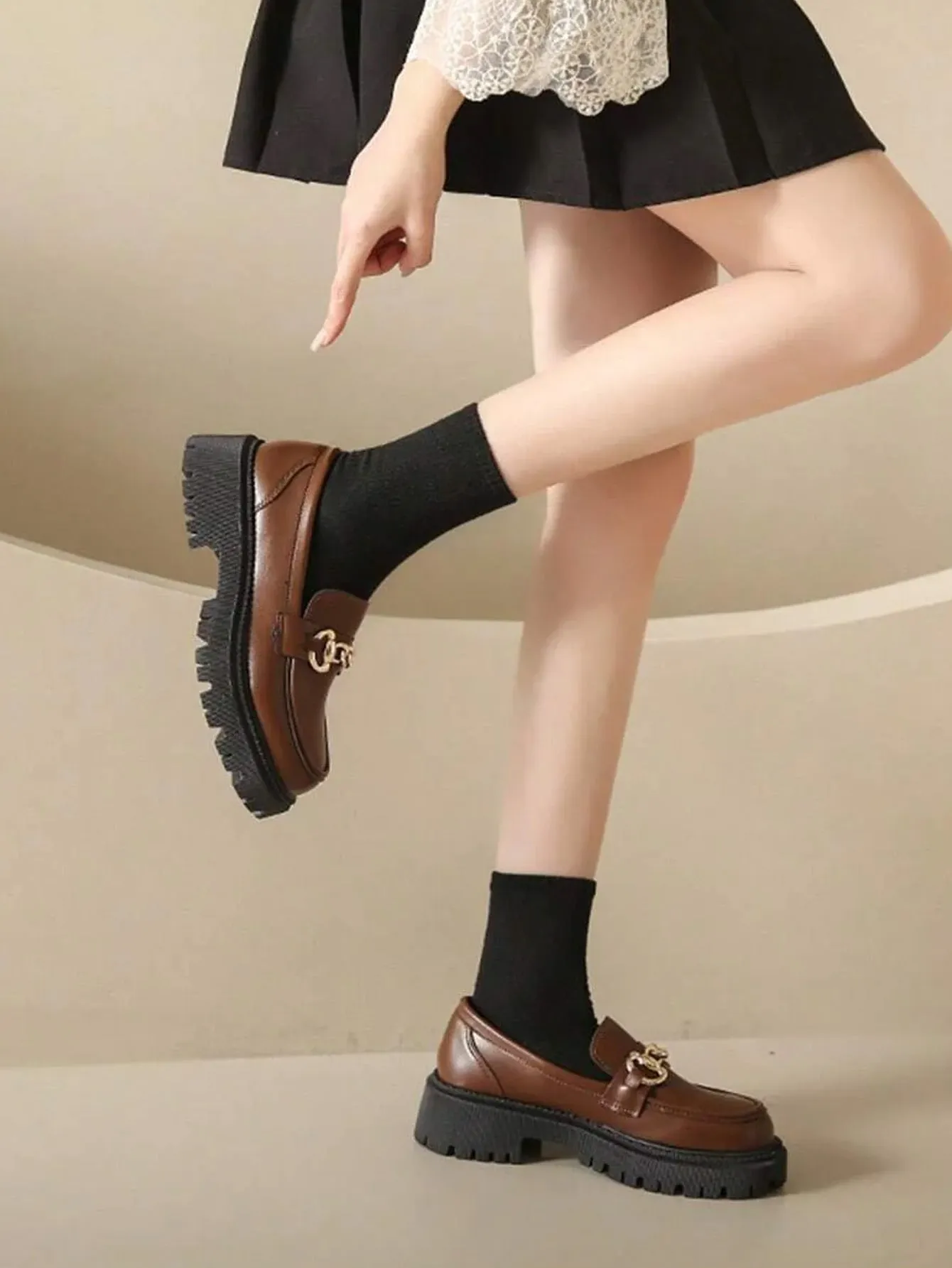 Chunky Heel Loafers With Thickened Sole- FD ⚡