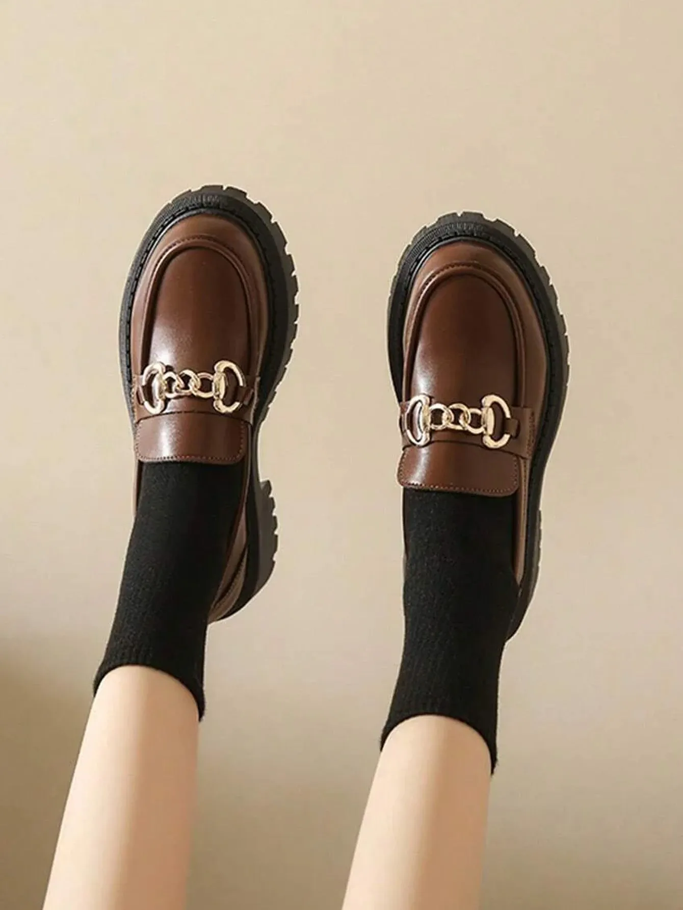 Chunky Heel Loafers With Thickened Sole- FD ⚡