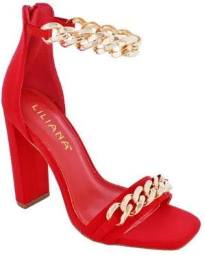 Chunky High Heel Dress Shoes chain ankle