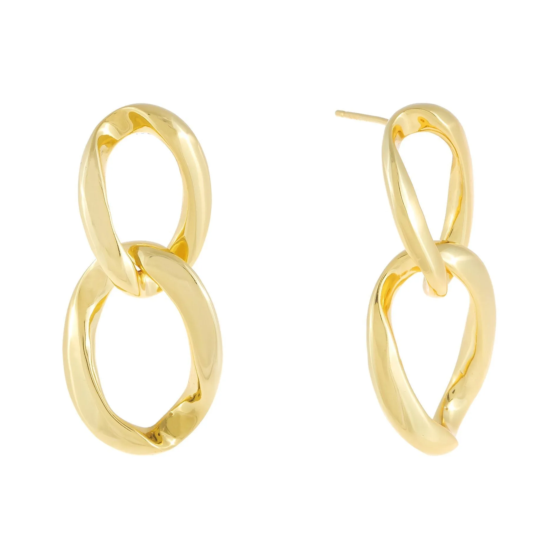 Chunky Solid Link Stud Earring