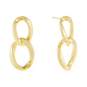 Chunky Solid Link Stud Earring
