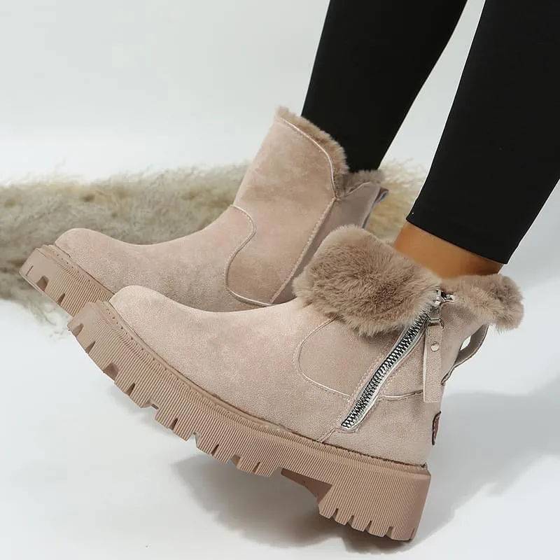 Chunky Soul Fur Zip Boots