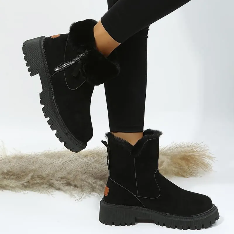Chunky Soul Fur Zip Boots