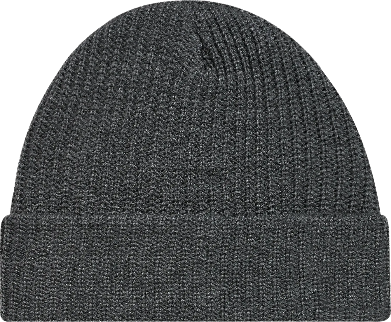 Chunky Waffle Knit Cuffed Toque Dark Grey