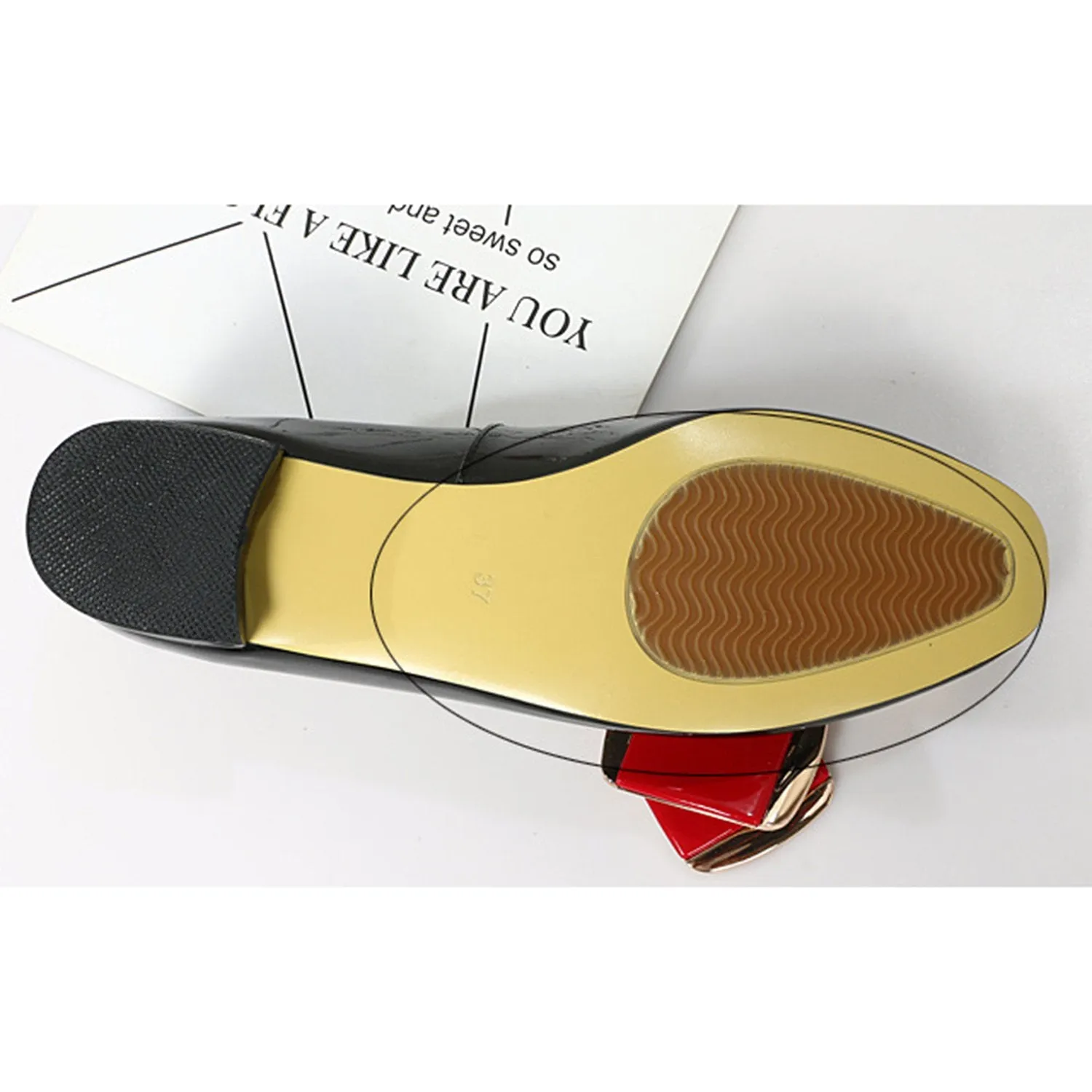 (Clean Up) Soft Sole Square Toe Leather Flat Heel Loafer