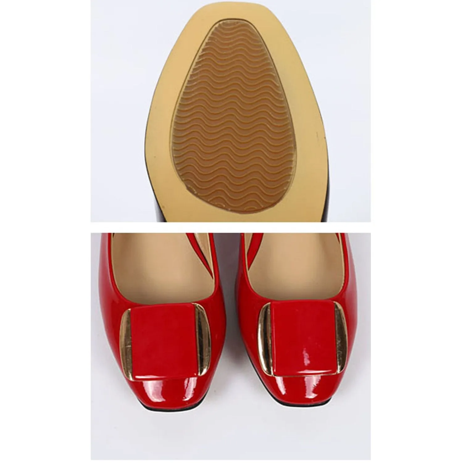 (Clean Up) Soft Sole Square Toe Leather Flat Heel Loafer