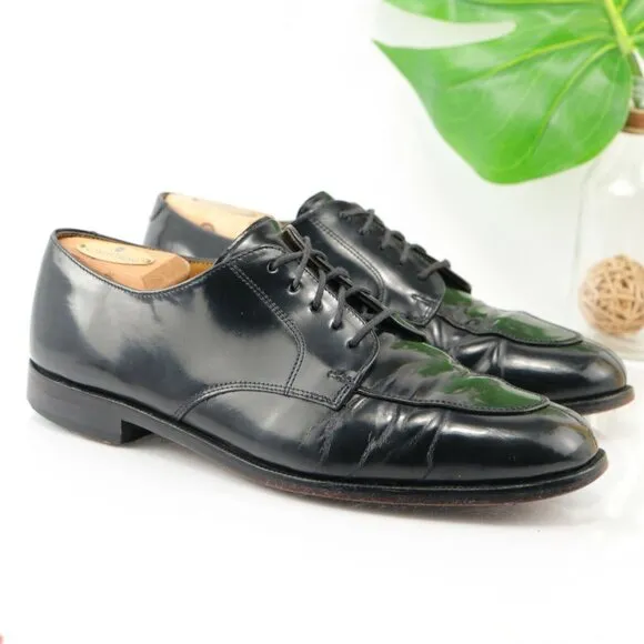 Cole Haan Mens Calhoun Oxford Size 9 D Black Leather Split Apron Toe Dress Shoe