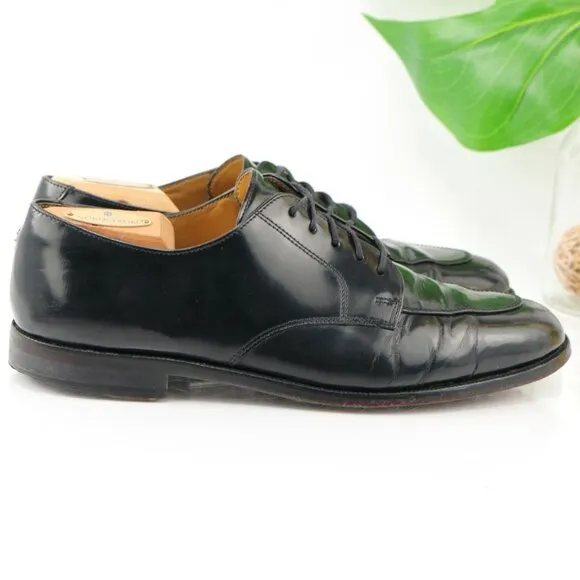 Cole Haan Mens Calhoun Oxford Size 9 D Black Leather Split Apron Toe Dress Shoe