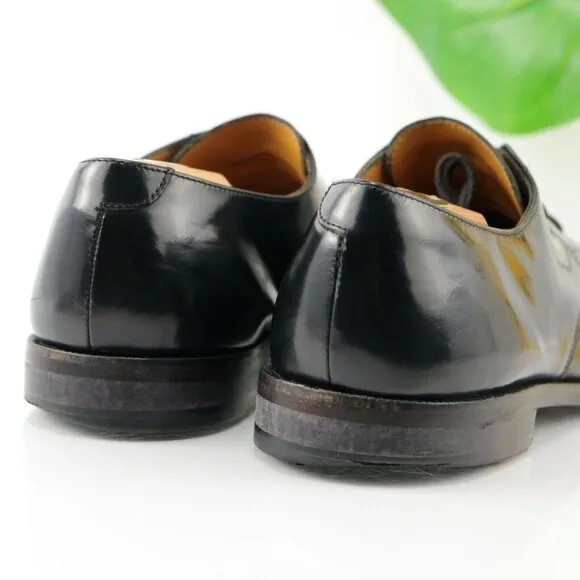 Cole Haan Mens Calhoun Oxford Size 9 D Black Leather Split Apron Toe Dress Shoe