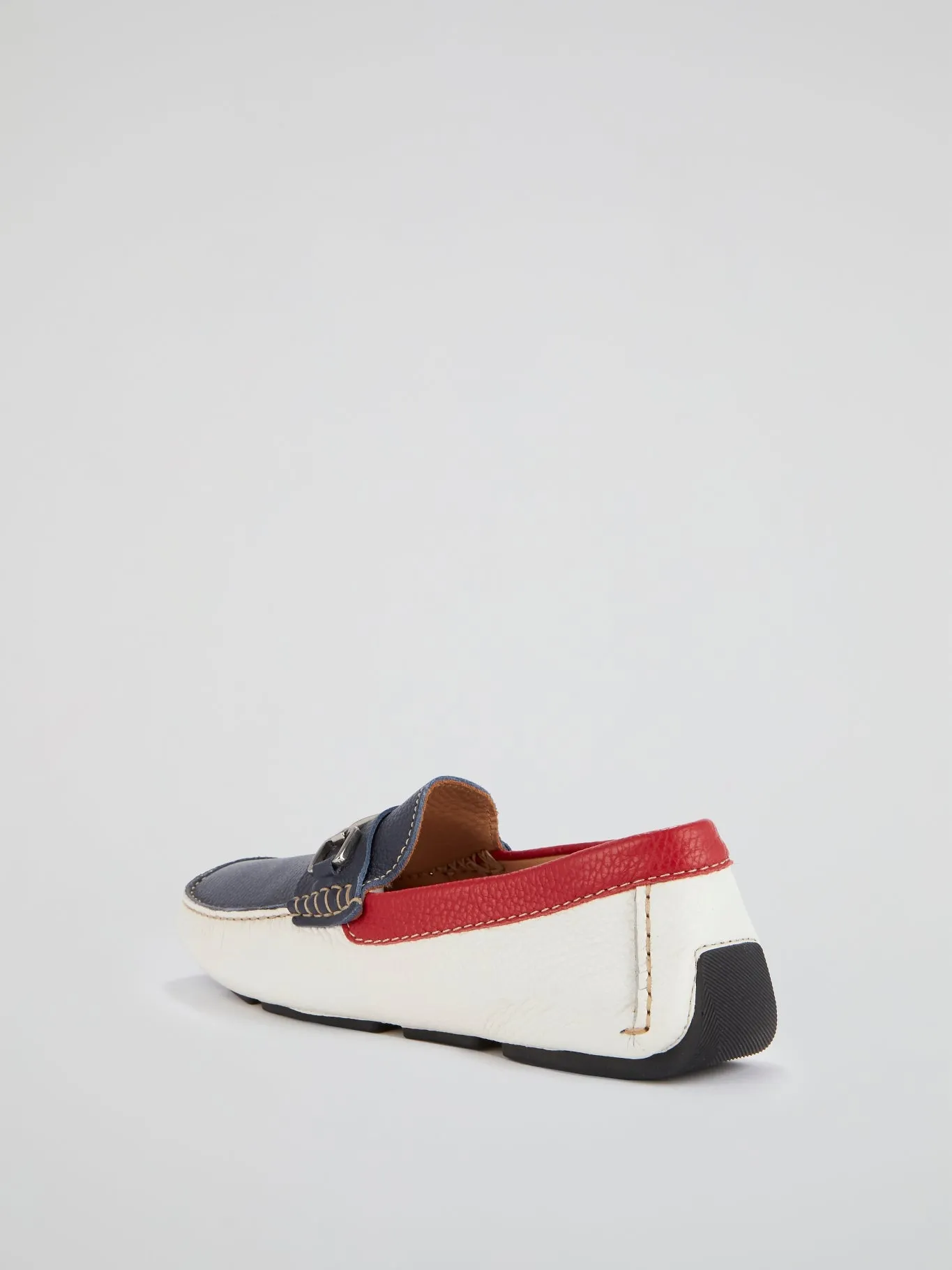 Colour Block Leather Loafers