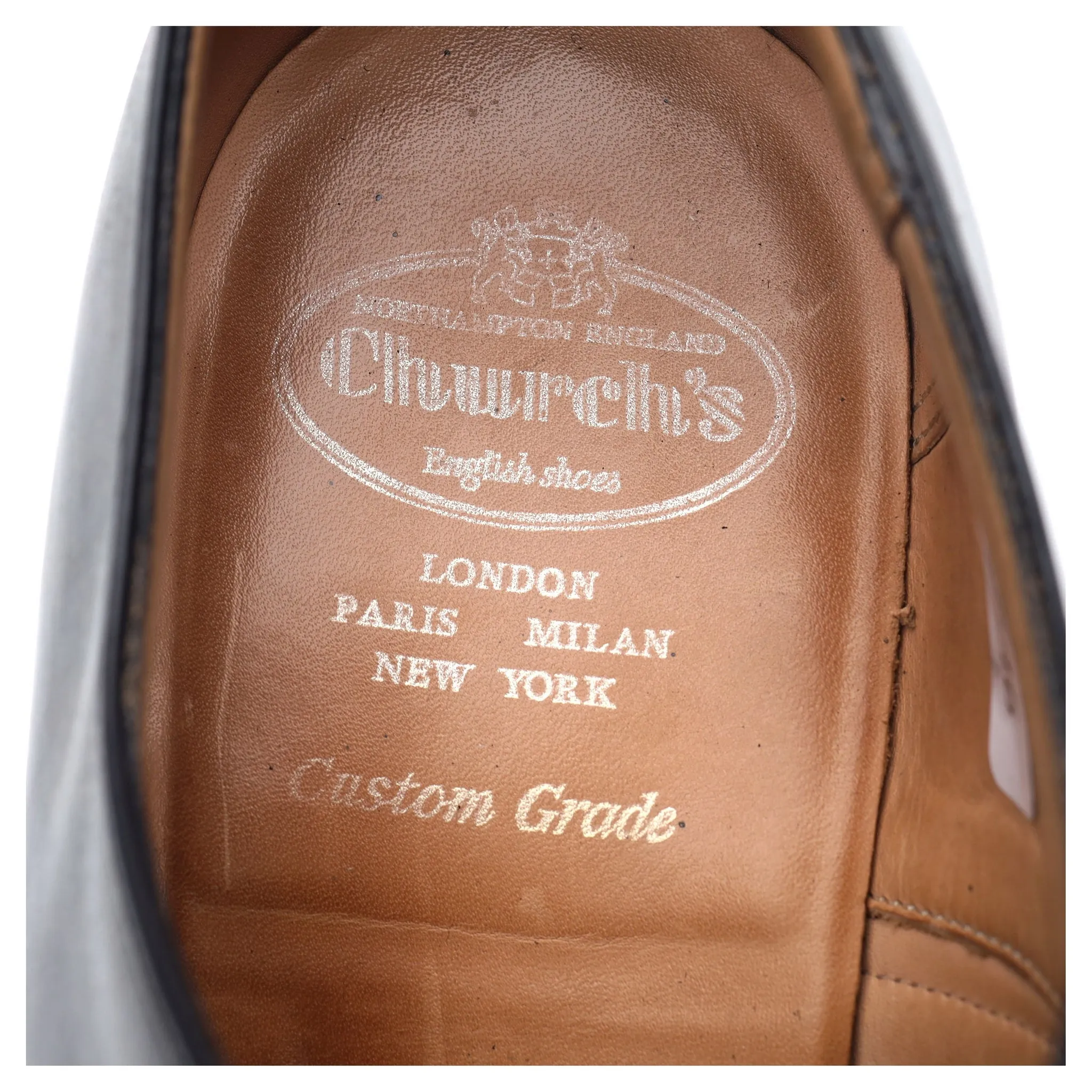 'Consul' Black Leather Oxford UK 10.5 H