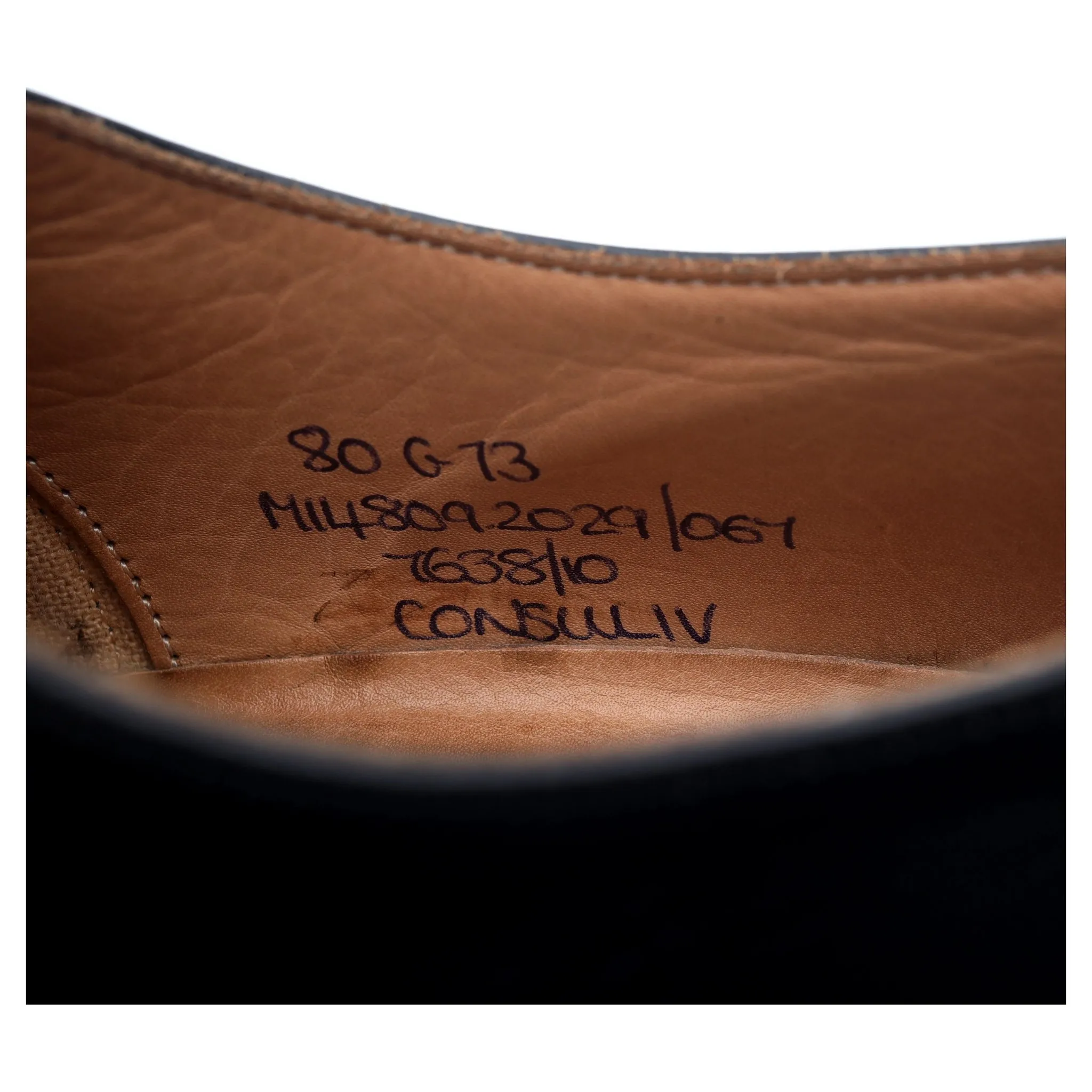 'Consul' Black Leather Oxford UK 8 G