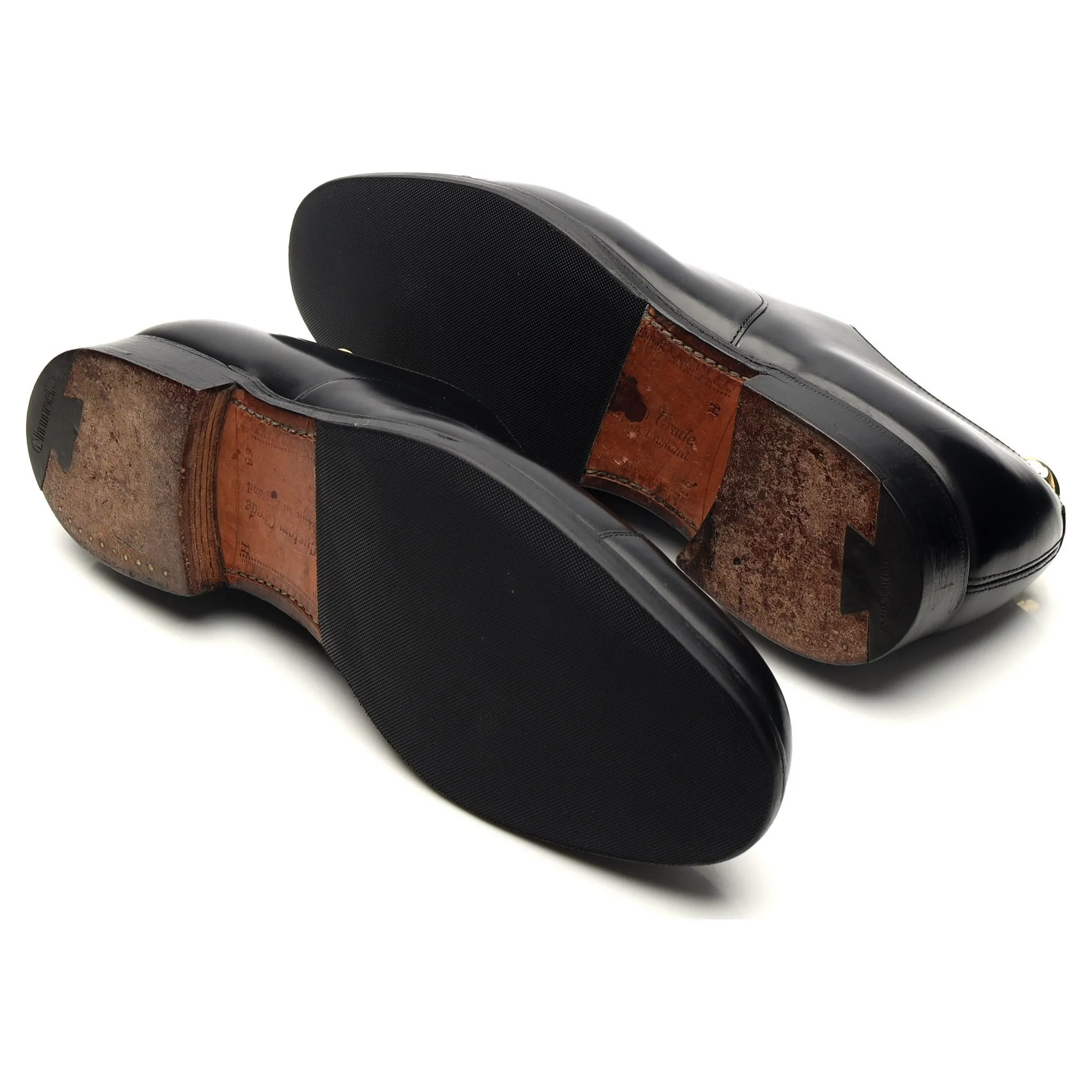 'Consul' Black Leather Oxford UK 8.5 H