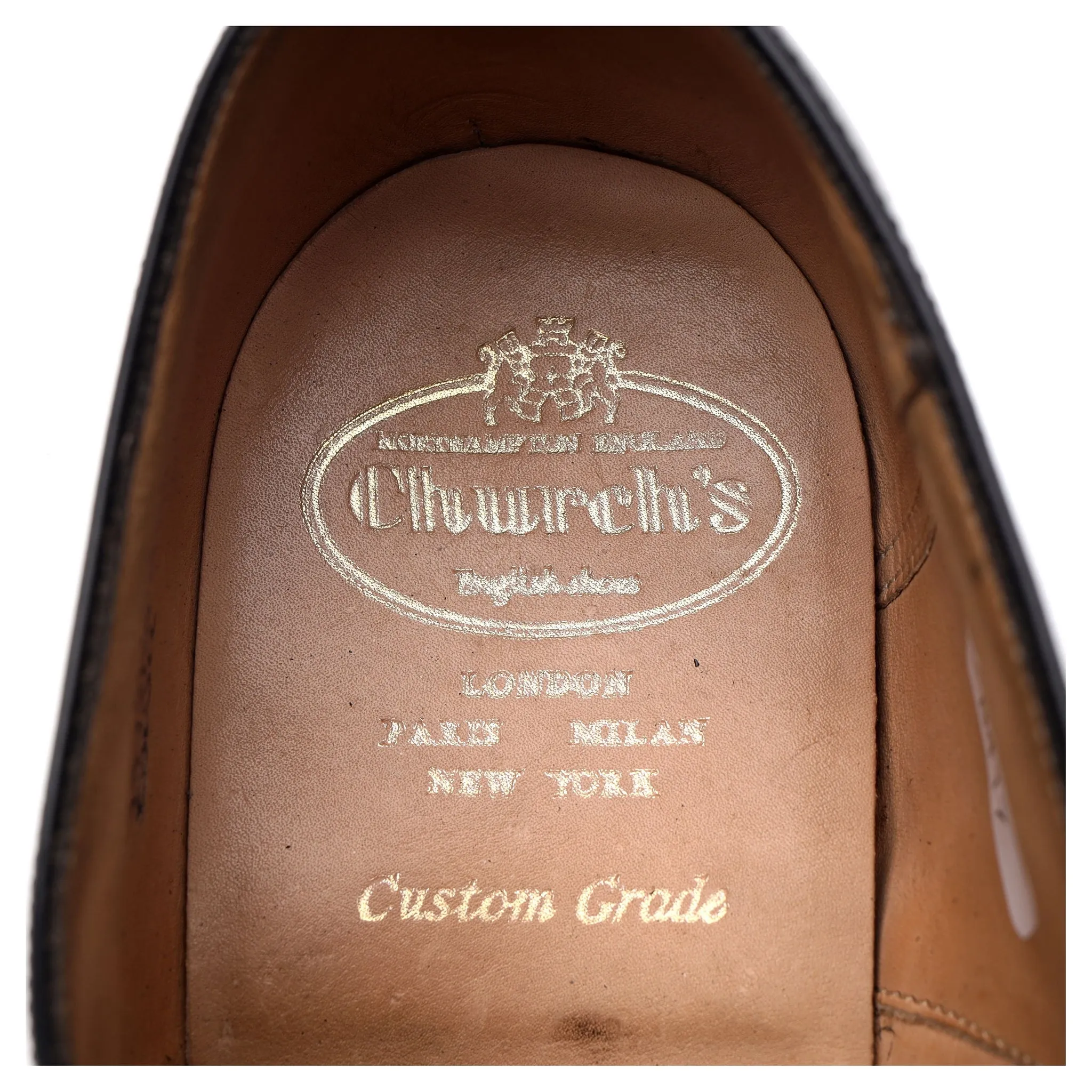 'Consul' Black Leather Oxford UK 8.5 H