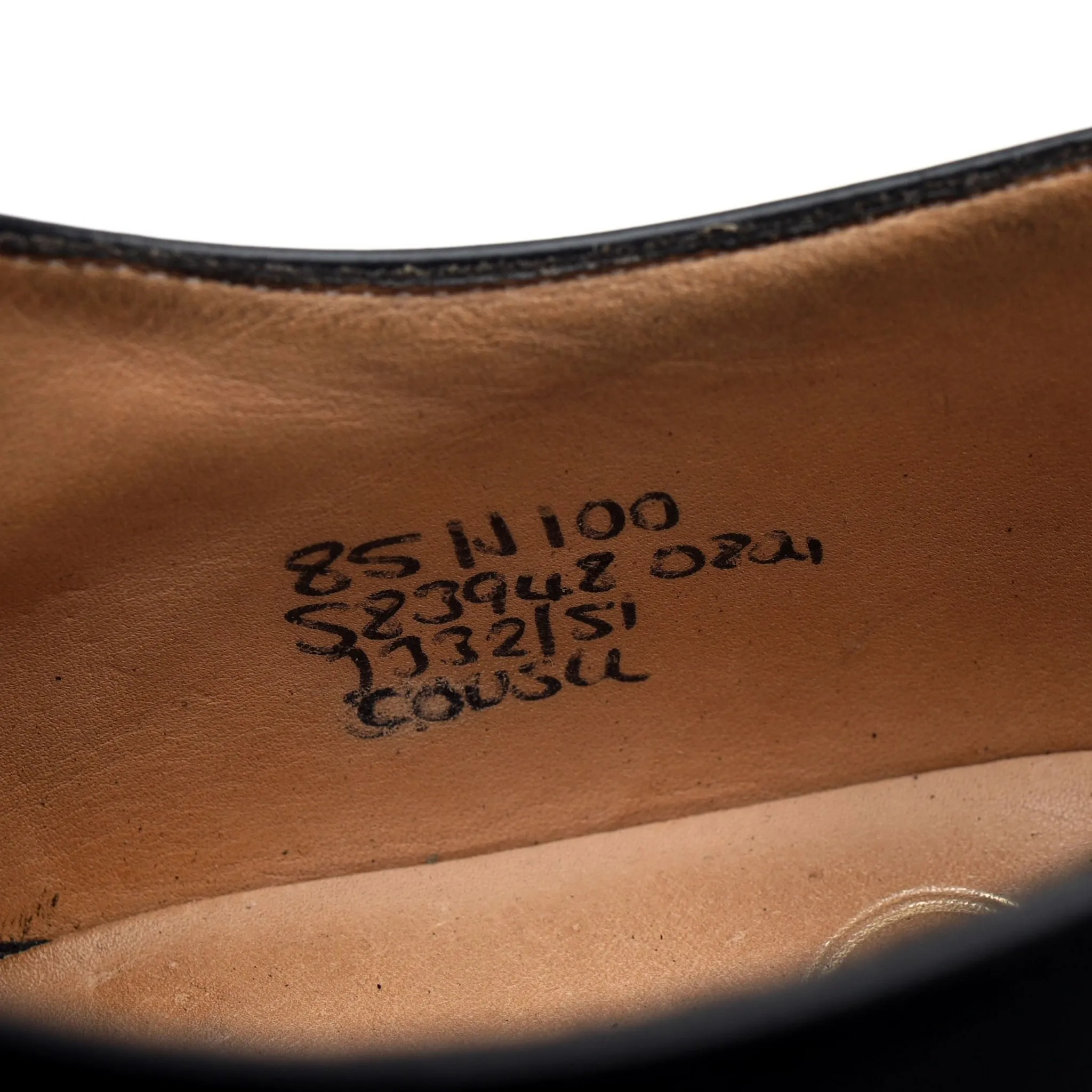 'Consul' Black Leather Oxford UK 8.5 H