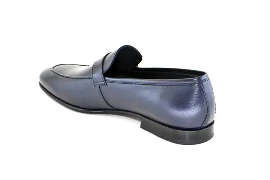 Corrente -C5605- Walnut  Leather Calf Skin Loafer w/ Side Metallic Logo