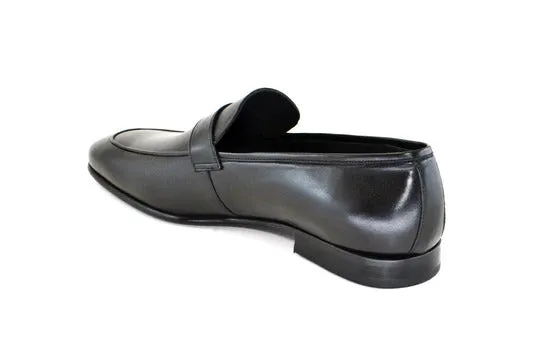 Corrente -C5605- Walnut  Leather Calf Skin Loafer w/ Side Metallic Logo