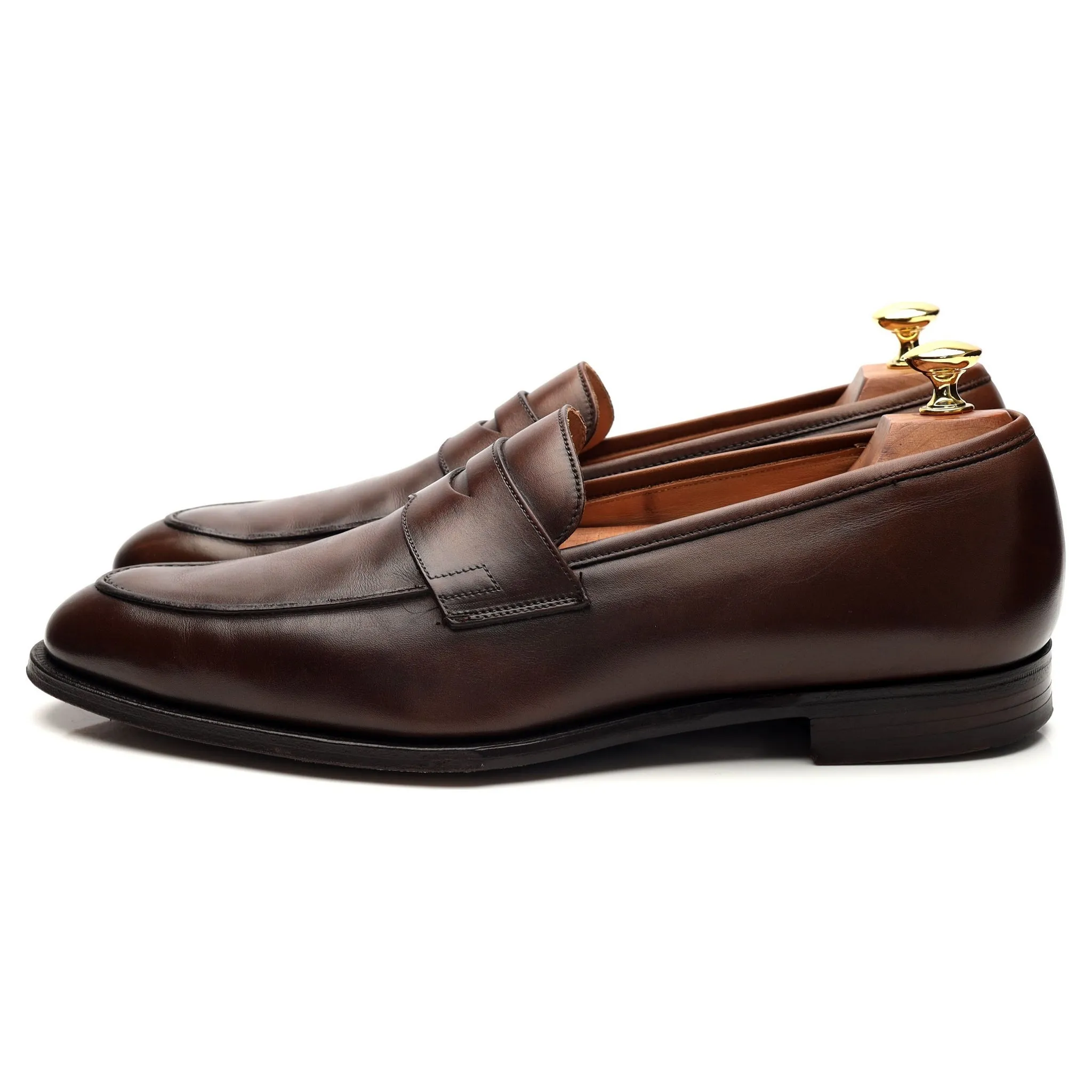 'Crawford' Dark Brown Leather Loafers UK 9.5 E