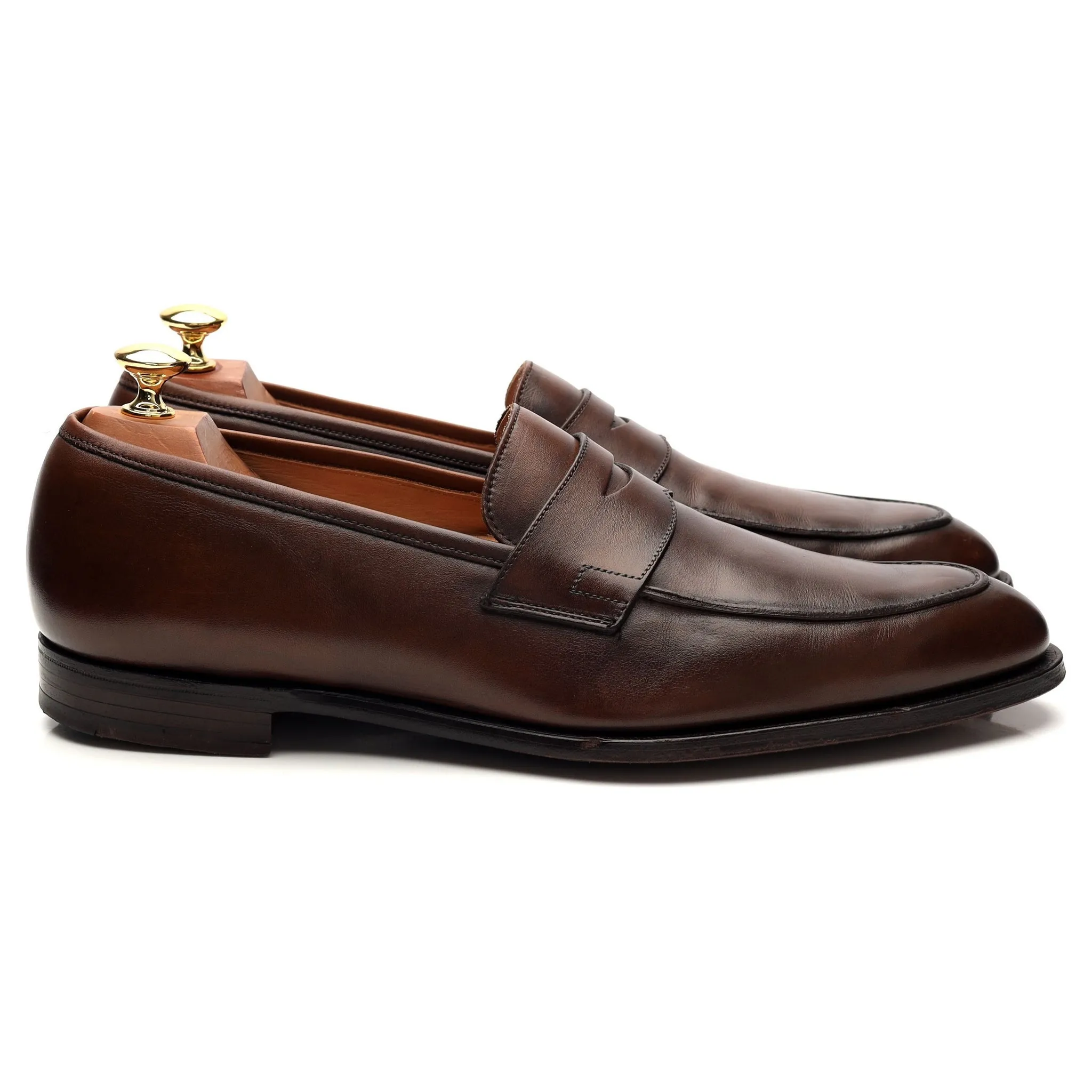 'Crawford' Dark Brown Leather Loafers UK 9.5 E