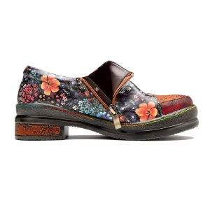 CrazycatZ Women's Leather Oxford Shoes Colorful Leather Oxfords Vintage Shoes 511