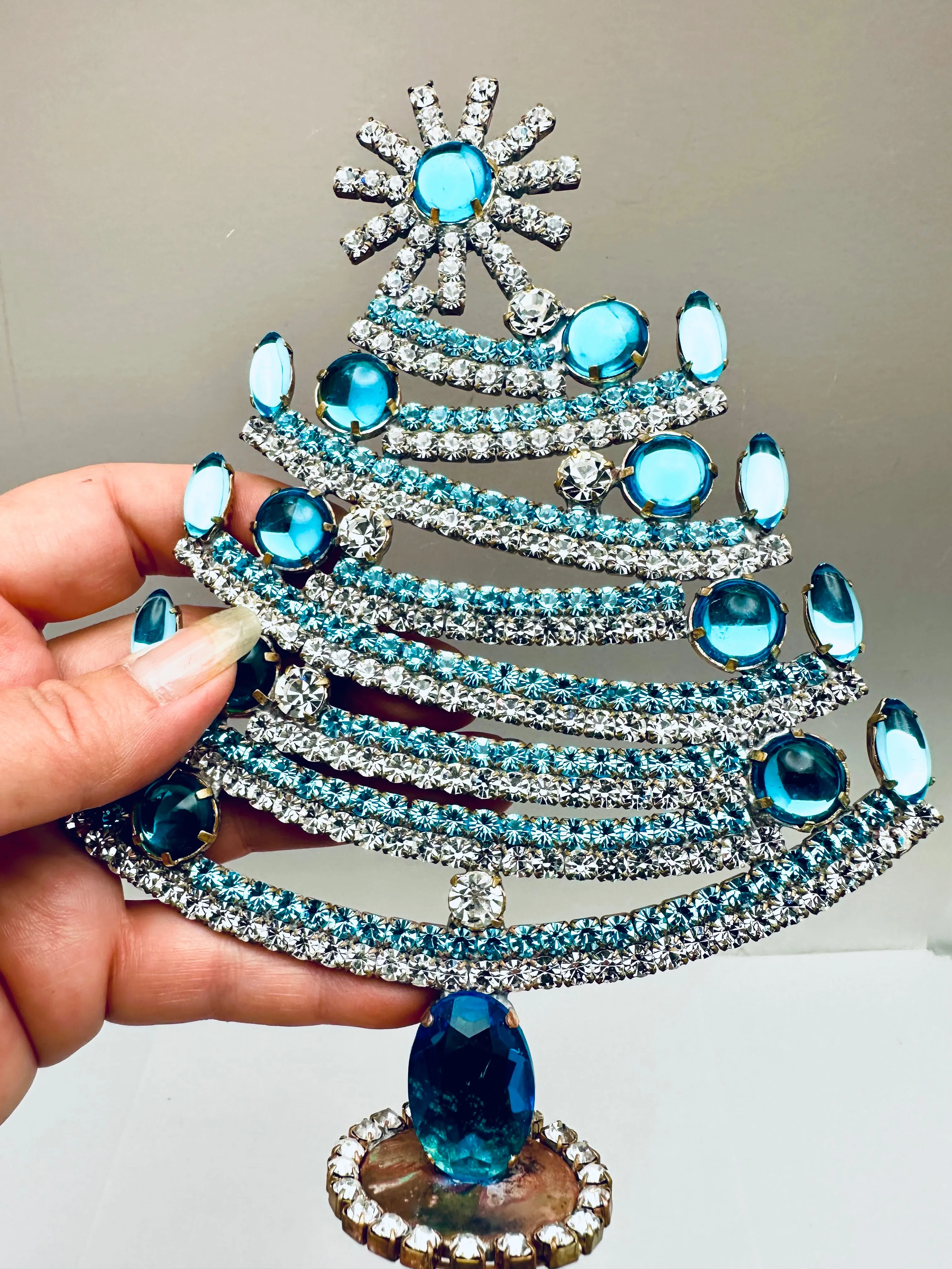 Czech Rhinestone Christmas Tree Decoration #322