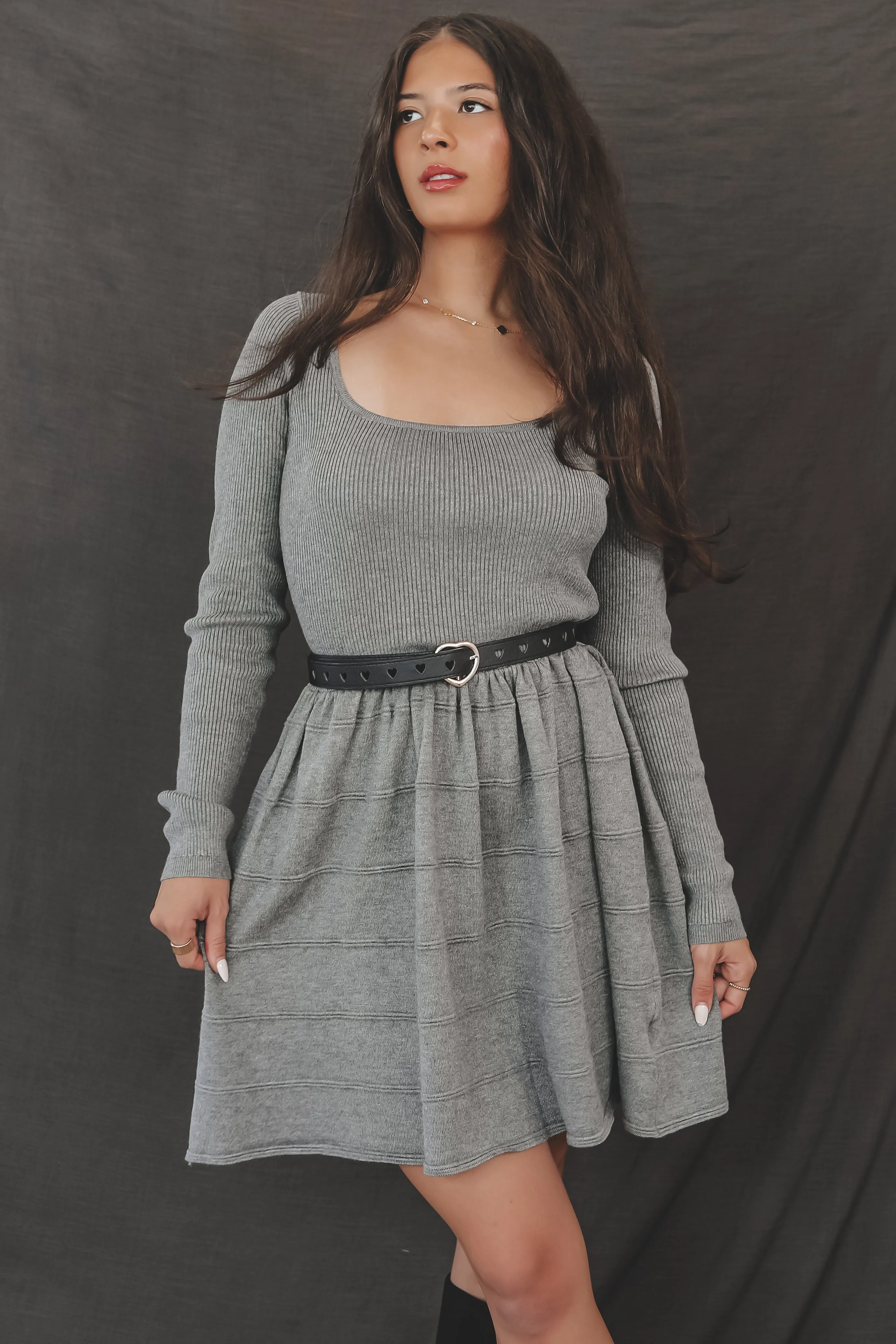 DEAL Girlll You Make That Look Good Gray Sweater Dress
