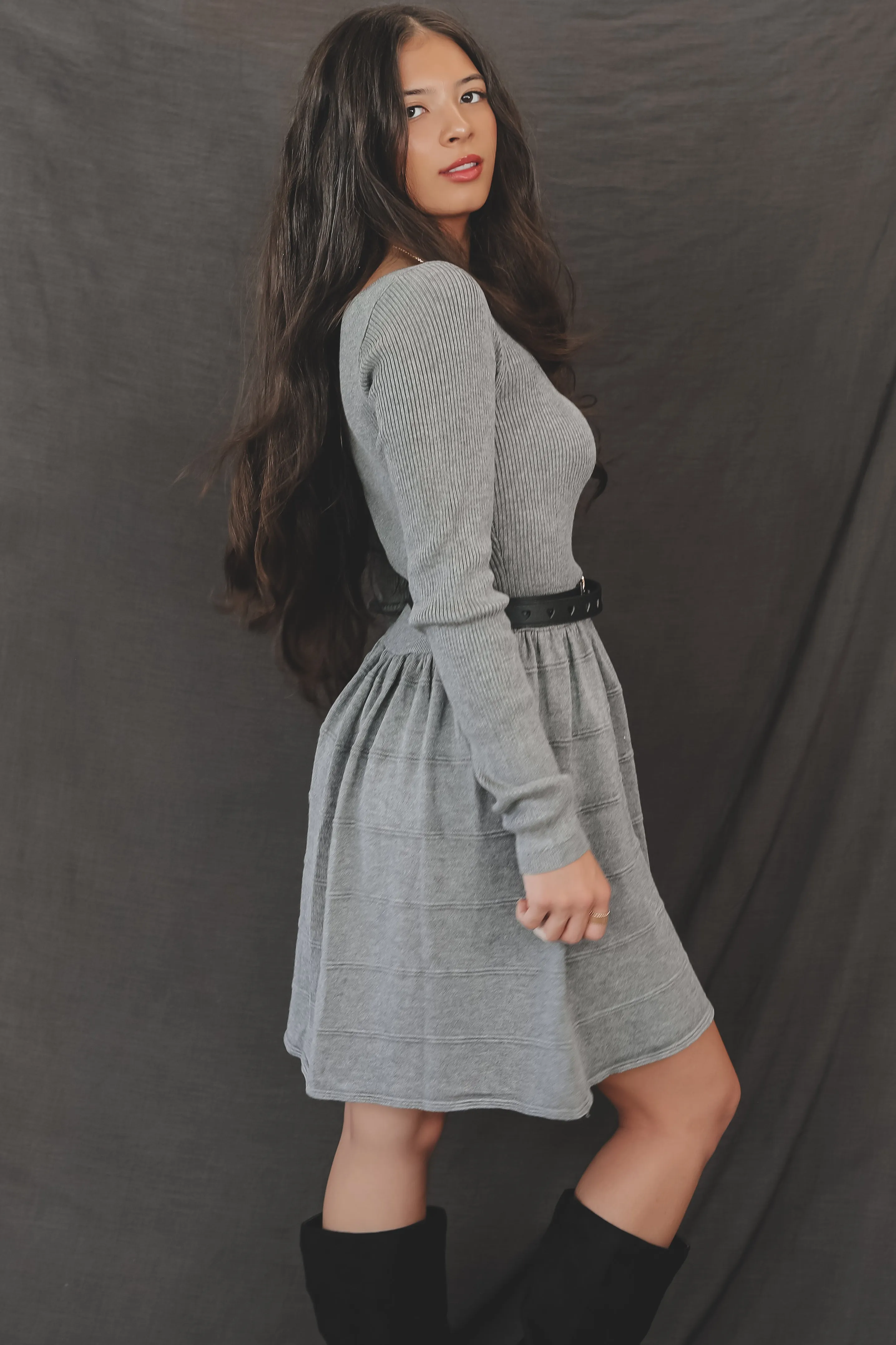 DEAL Girlll You Make That Look Good Gray Sweater Dress