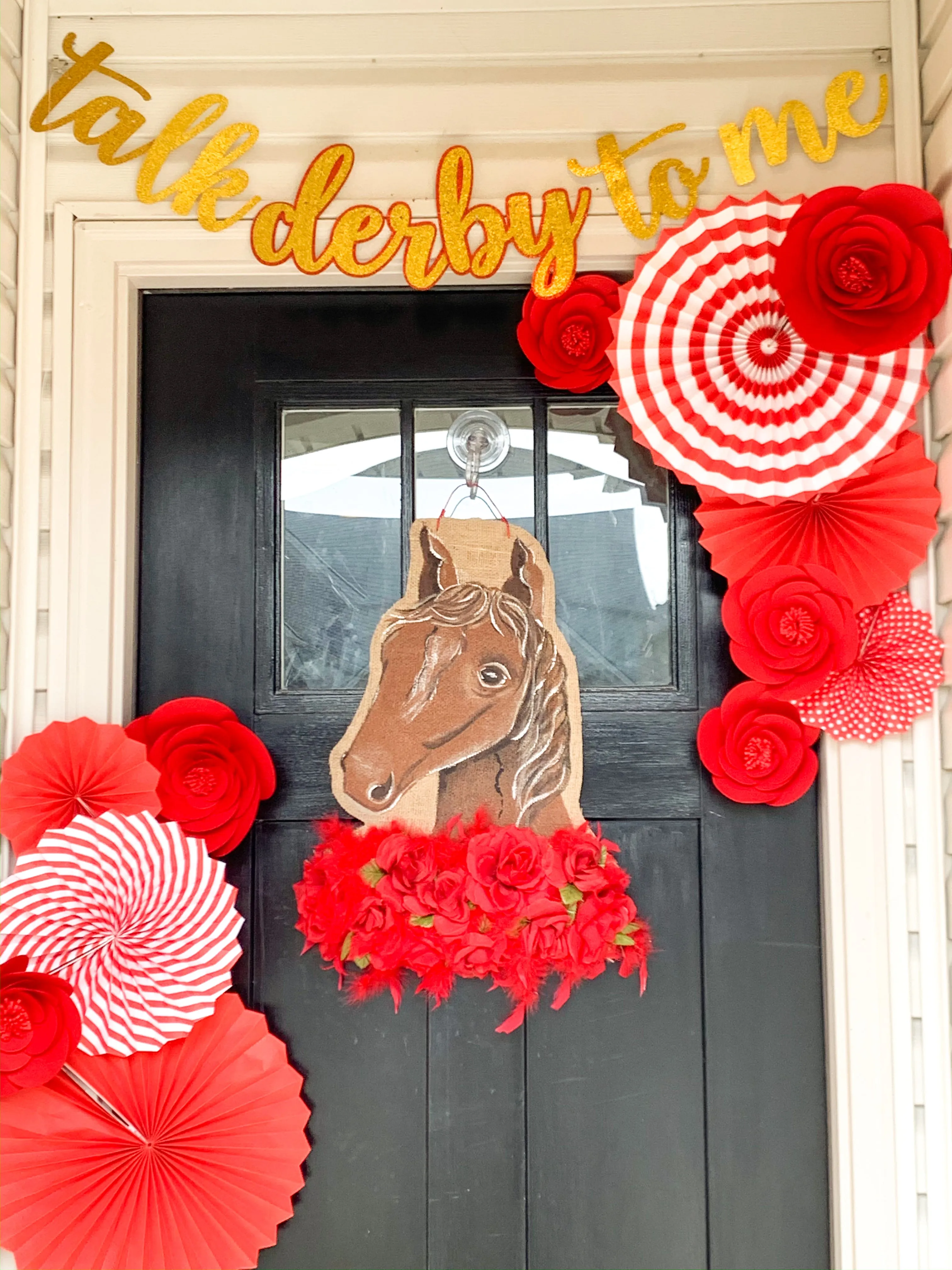 Derby Horse Door Hanger - Run for the Roses Horse Head Door Hanger
