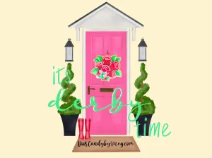 Derby Roses Burlap Door Hanger