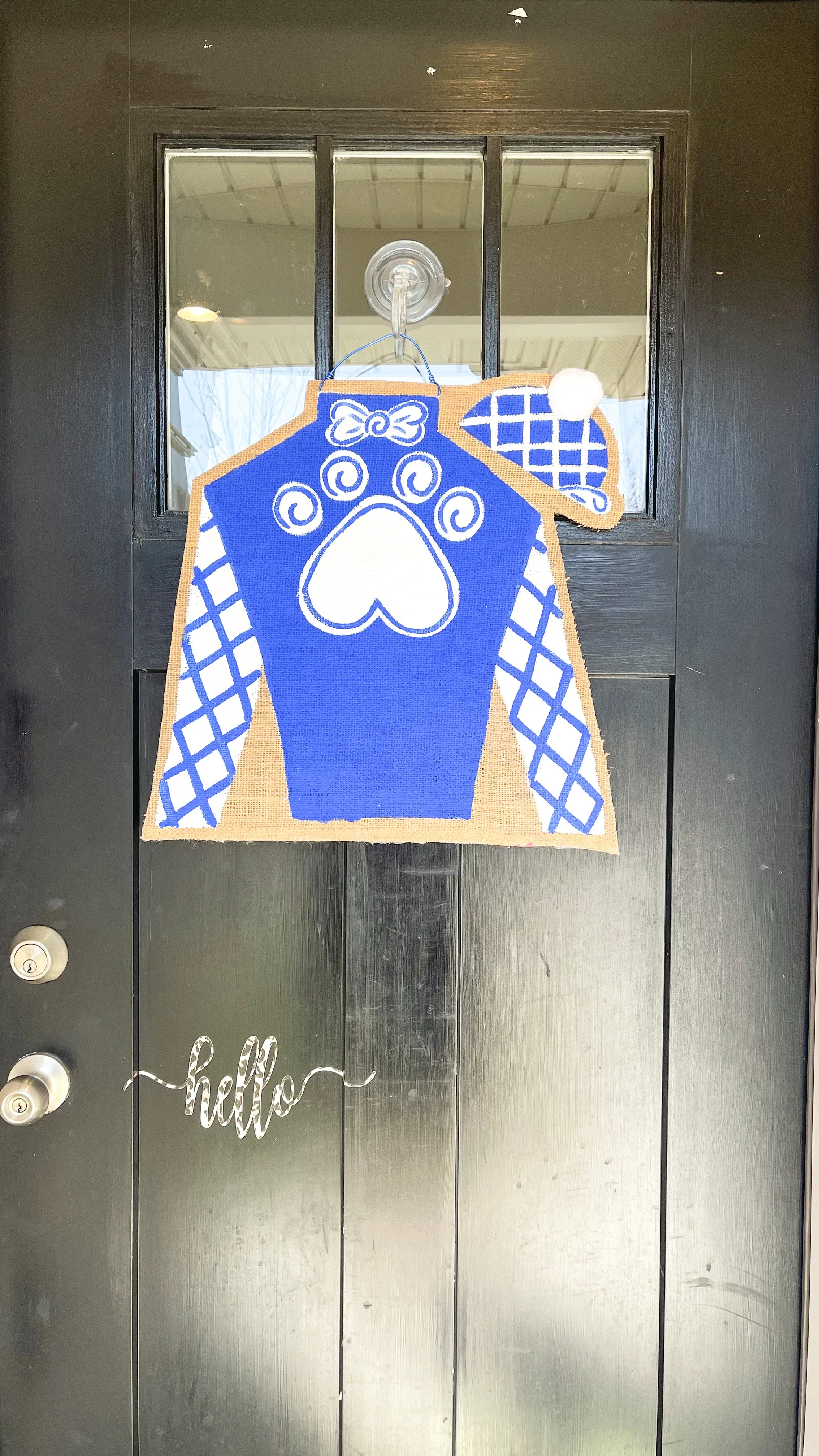Derby Silk Door Hanger in Royal Blue Cat Paw
