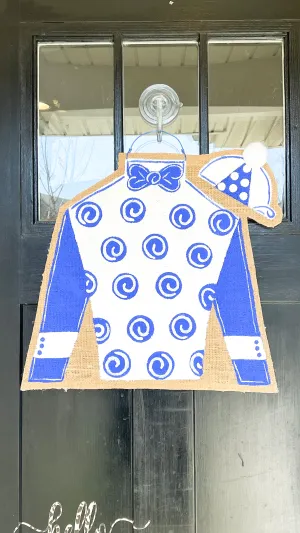 Derby Silk Door Hanger in Royal Blue